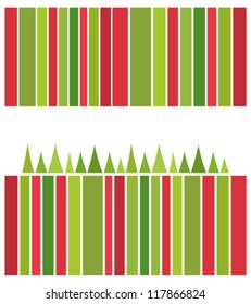 Abstract striped Christmas card design. Vector illustration