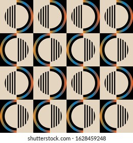 Abstract striped circles, rectangles on white background.EPS10 Illustration.