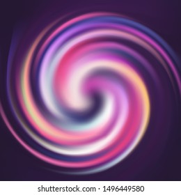 Abstract striped colorful spin spiral curled background. Vector illustration