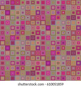 Abstract striped concentric square mosaic pattern background