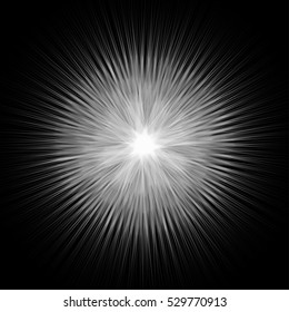 Abstract striped concentric vector background with radial lines. 