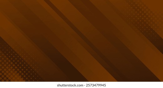 Abstract striped dark brown background with halftone, diagonal texture. Modern dynamic wallpapers. Suitable for templates, banners, sales, events, ads, web and pages