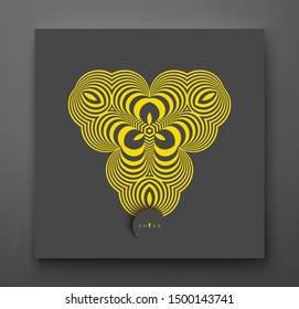 Abstract striped design element. Optical illusion of volume. Vector illustration with dynamic effect.