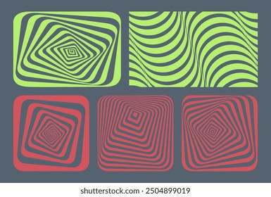 Abstract striped design element. Optical art. Wavy pattern. 3d vector illustration for brochure, poster, presentation, flyer and banner.  