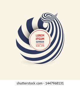 Abstract striped design element. Spiral, rotation and swirling movement. Vector illustration with dynamic effect.