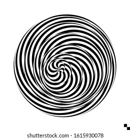 Abstract striped design element. Spiral, rotation and swirling movement. Vector illustration with dynamic effect.