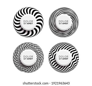 Abstract striped design element. Spiral, rotation and swirling movement. Vector illustration with dynamic effect.