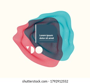 Abstract striped element with optical illusion. Vector illustration with dynamic effect. 