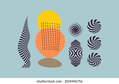 Abstract striped elements with rotation effect. Vector illustration for brochure, annual report, magazine, poster, presentation, flyer and banner.