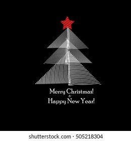 abstract striped fir-tree. Vector