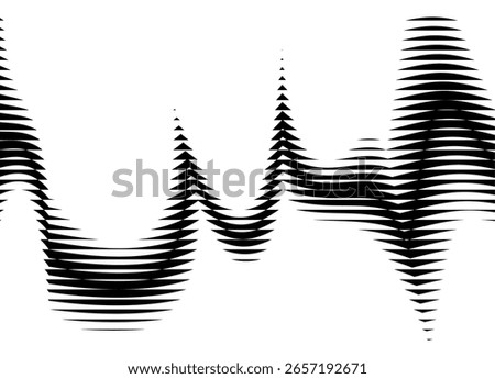Abstract striped flow of black lines on a white background. Vector pattern , Modern design element. Technological Vector background. For covers, cards, advertising. packaging. Glow, rays