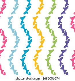 Abstract striped geometric background. Unique shapes in the chain. Vector