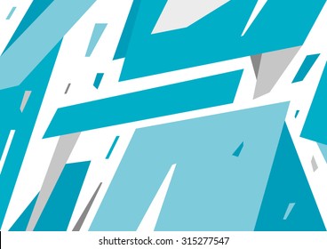 Abstract striped geometric background. Vector illustration. Blue