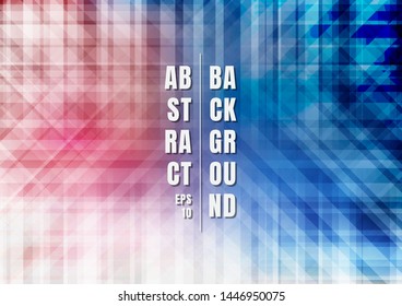 Abstract striped geometric colorful blue and red overlapping background technology style. Vector illustration