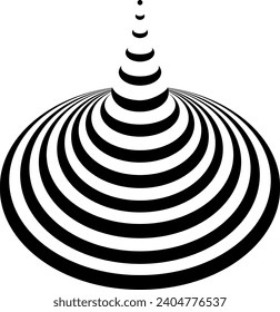 Abstract striped geometric design element. Optical art.