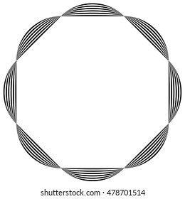 Abstract striped geometric element isolated on white
