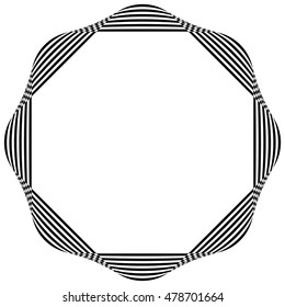Abstract striped geometric element isolated on white