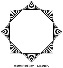 Abstract striped geometric element isolated on white