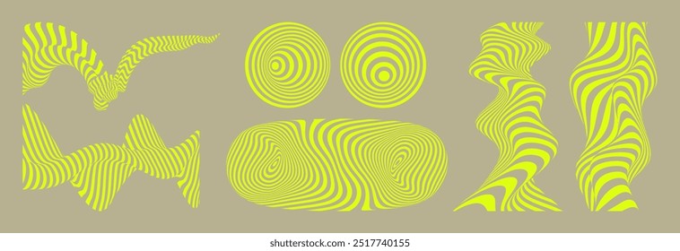 Abstract striped geometric figure. Optical art. 3d vector illustration for brochure, annual report, magazine, poster, presentation, flyer and banner.