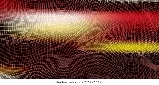 Abstrakter, gestreifter, glänzend-goldener Hintergrund. Wellenmuster. 3D-Darstellung