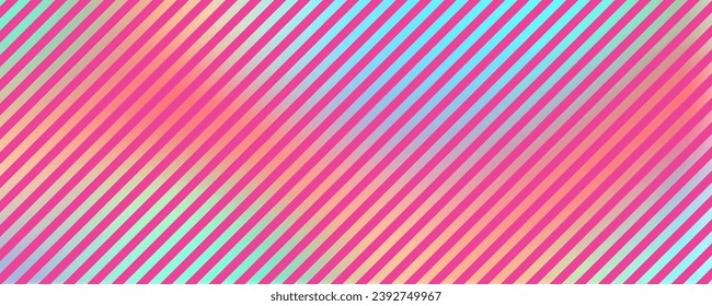 Resumen de fondo degradado a rayas. Textura holográfica vectorial de papel. Rayas arcoiris oscuras y rosas. Ilustración elegante irlandesa