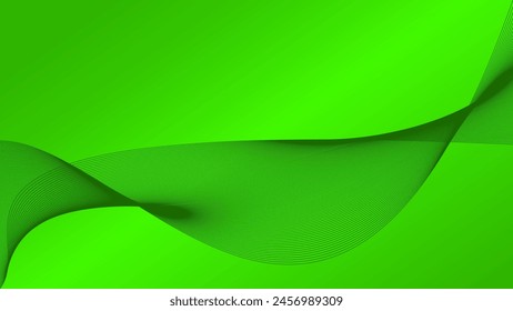 Fondo de degradado verde a rayas Abstractas. Línea abstracta. Línea ondulada