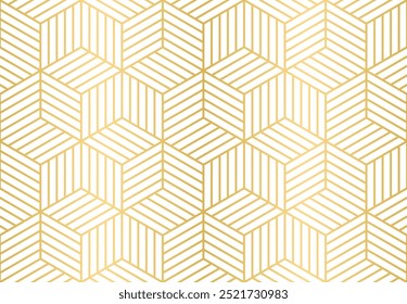 Abstract Striped hexagonal grid. Linear graphic design geometric pattern, Simple lattice graphic design. Triangular 3D Line Art. Linear graphic design. Retro. Art deco. Repeating geometric background.