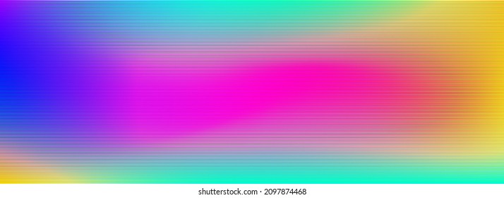 Abstract striped lined horizontal glowing background. Scan screen. Scanlines card with lines. Vector illustration