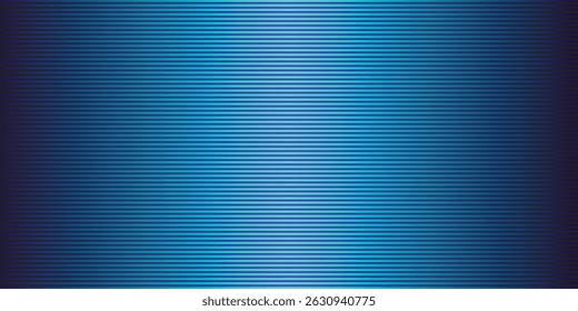 Abstract striped lined horizontal glowing background. Scan screen. Technological blue futuristic card with stripes. Vector illustration.