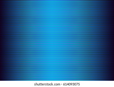 Abstract striped lined horizontal glowing background. Scan screen. Technological blue futuristic card with stripes. Vector illustration.