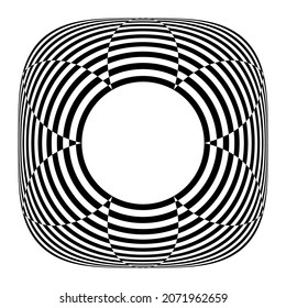 Abstract striped lines op art patten. 3D illusion effect. Vector illustration.