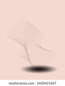 Abstract striped object with soft pastel colors. Vector illustration of an object with a wavy striped pattern. Modern cover concept. Decoration element for banner design