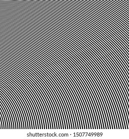 Abstract striped optical illusion vector background.  Modern monochrome texture.