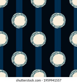 Abstract Striped Pattern, Grunge Round Pattern, Fashionable, Background Seamless Pattern.