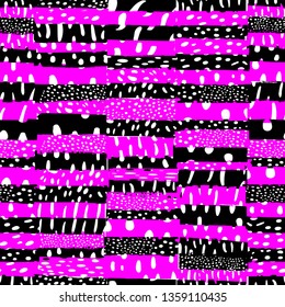 Abstract striped pattern Grunge seamless texture Hand drawn background Vector Illustration