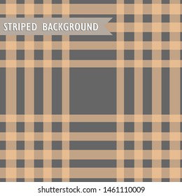 Abstract striped pattern with vertical and horisontal lines. Grey and beige print. Seamless geometric pattern for wallpaper, web page, surface textures, fabric, textile. Decorative vector background. 