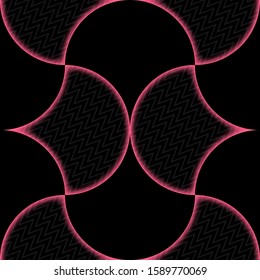 Abstract Striped Petals with 3D Glow Effect Vector Seamless Pattern Background