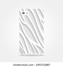 abstract striped  phone case isolated on grey