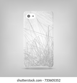 abstract striped  phone case isolated on grey