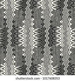 Abstract Striped Ripples Motif Brushed Textured Background. Seamless Pattern.