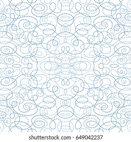 Abstract striped rope curves vector seamless pattern
