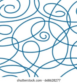 Abstract striped rope curves vector seamless pattern