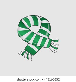 abstract striped scarf on a white background.