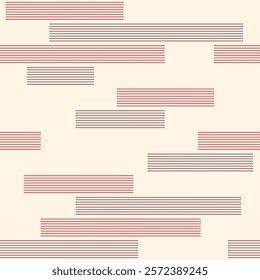 Abstract striped seamless geometric vector pattern. Pattern with repeating color stripes. Retro colors vector seamless background. Design for background, clothing, wrapping, fabric.