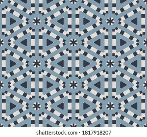 Resumen a rayas sin costura. Fondo geométrico ornamental de línea rayada. Formas geográficas. Papel envuelto, textil, tela. Ilustración vectorial.               