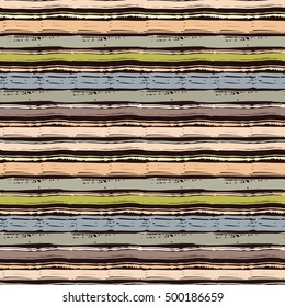 Abstract striped seamless pattern. Watercolor brush strokes, lines. Background distressed texture, wallpaper, wrapping