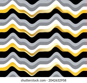 Abstract striped seamless pattern. Wavy background. Geometric wave texture. Lines movement. Vector illustration.  