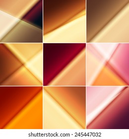 Abstract striped shiny elegant backgrounds set. Ideal for brochure cover designs.