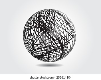 Abstract striped spheres.Sphere vector design.