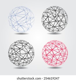 Abstract striped spheres.Sphere vector design.Logo design elements.